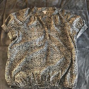 Calvin Klein black speckled blouse.